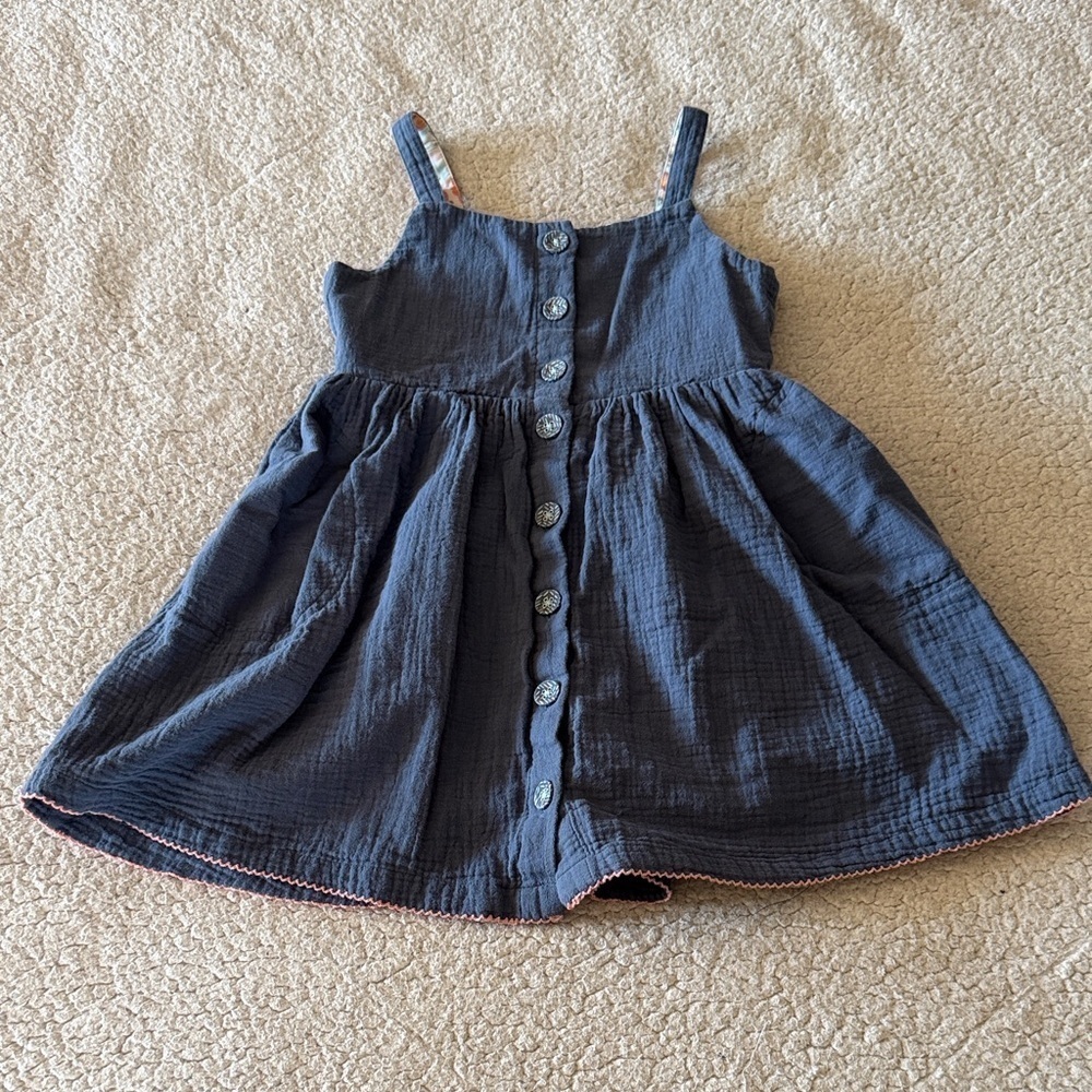 Matilda Jane Blue Button-Down Kids Dress Size 6